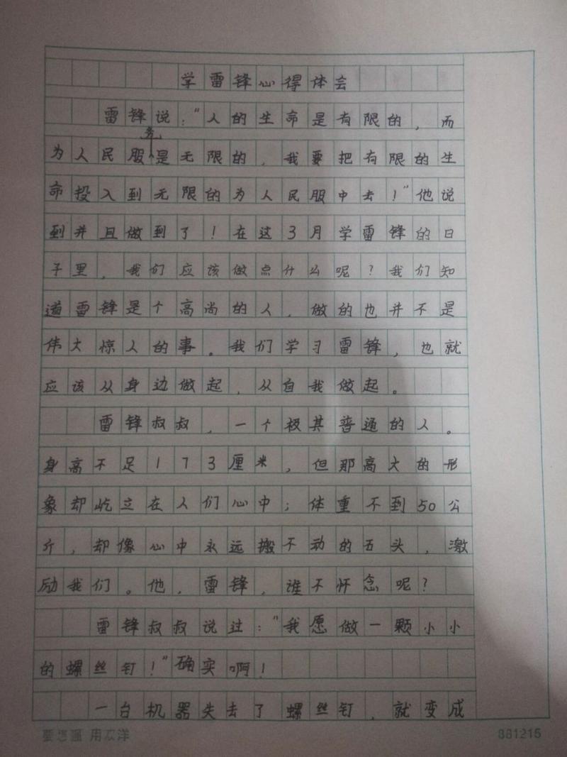 学雷锋的心得体会_小学学雷锋心得体会_雷锋精神学习心得